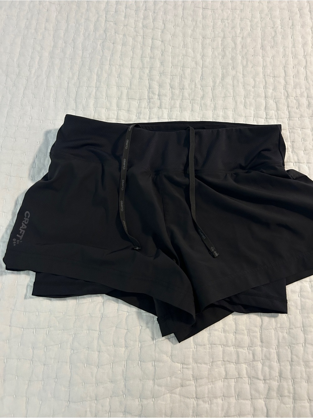 Craft Black Women's Running Shorts with Inner Liner and Drawcord